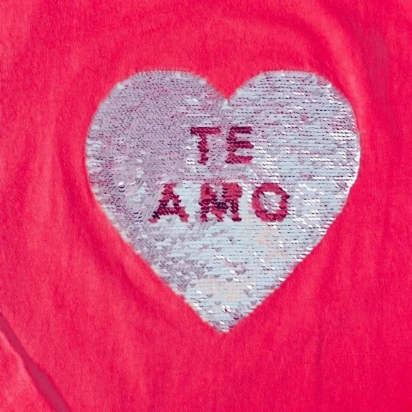 OshKosh B’gosh Red Long Sleeved Heart Top “I Love You” Girl’s Large 12/14 - Picture 2 of 9